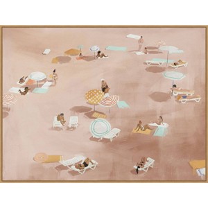 42" x 32" Under The Sun Warm Brown by Urban Road - Amanti Art: Beach Scene, Coastal Decor - 1 of 4