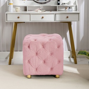 Modern Velvet Upholstered Ottoman Small Shoe Bench Best Entryway Bench Upholstered Vanity Seat  For Living Room, Bedroom-Cuddlewood - 1 of 4