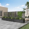 MAYEERTY Planter Box with Trellis Iron Black Net 01 Style 72x47x16in 3-Piece Set - 3 of 4