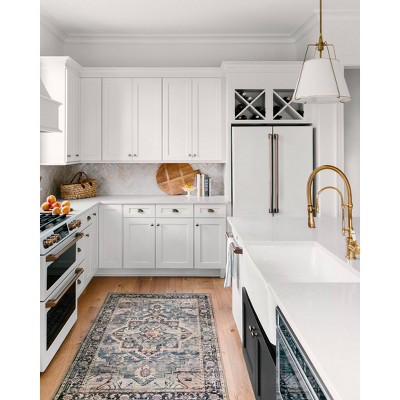 Hathaway Navy Blue Synthetic Runner Rug