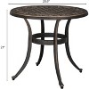 VINGLI 24” Cast Aluminum Outdoor Side Table, All Weather Round Patio Coffee Table Porch Table Outdoor Bistro Table Outdoor End Table - 3 of 4
