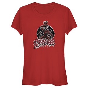 Juniors Womens Marvel Venom Carnage Circle T-Shirt - 1 of 3