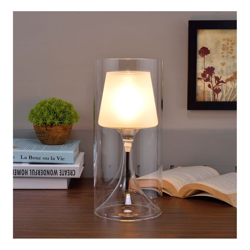 13&#34; Novelty Hurricane Glass Table Lamp (Includes LED Light Bulb) White - Ore International, 3 of 5