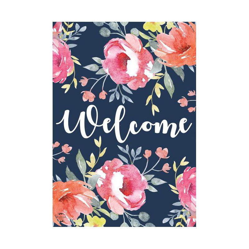 Watercolor Floral Spring Garden Flag Welcome Flowers 18" x 12.5" Briarwood Lane, 1 of 4