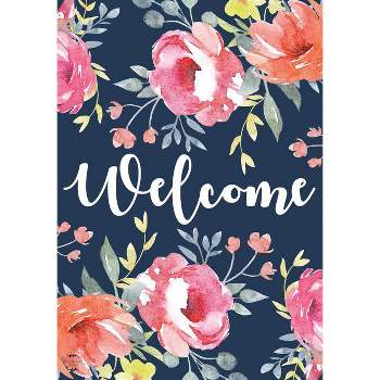 Watercolor Floral Spring Garden Flag Welcome Flowers 18" x 12.5" Briarwood Lane