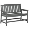 Outsunny Outdoor Bench, 2-Person Park Style Garden Bench with All-Weather HDPE, 704 lbs. Weight Capacity, Slatted Back & Armrests, Dark Gray - 4 of 4