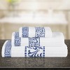 100% Cotton Medium Weight Floral Infinity Trim 3 Piece Bathroom Towel Set by Blue Nile Mills - 2 of 4
