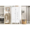Ridstar 61.8 in. H White Bathroom Storage Cabinet with Doors, Four Drawers & Adjustable Shelves - 4 of 4