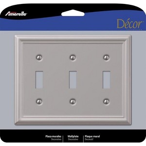 Amerelle Chelsea Brushed Nickel 3 gang Stamped Steel Toggle Wall Plate 1 pk - 1 of 1