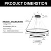 DORESshop 23.62 in. 120 watt 3 Ring Modern Tiered Black Integrated LED Semi-Flush Mount Ceiling Light for Dining room, Bedroom - 4 of 4