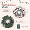 24 Inch Prelit Christmas Wreath for Front Door, Waterproof Artificial Christmas Wreath with 20 Led Lights - 2 of 4