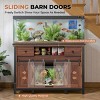 59'' Heavy Duty Aquarium Stand with Power Outlet & Sliding Barn Doors, Metal & Wood Fish Tank Stand for 75-120 Gallon-3irtyhousy - 2 of 4