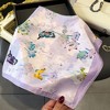 Anna-Kaci Women's Satin Square Scarf with Butterfly and Floral Print Lightweight Neck Head or Bag Accessory - 2 of 4