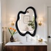 Beautyolove 24 in. W x 32 in. H Irregular Black Flannelette Framed Wall Mirror Asymmetrical Decorative Wall Mirror - 3 of 4