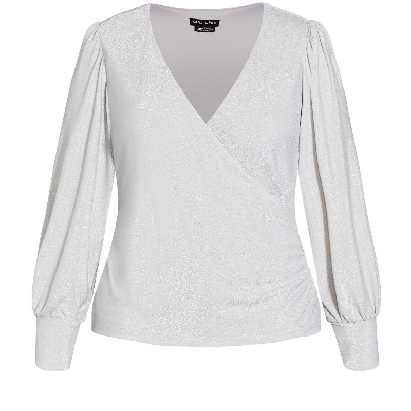Women's Plus Size Glowing Top - silver | CITY CHIC, 5 of 8