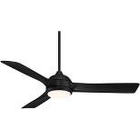 54" Casa Vieja Expedite Modern Indoor Outdoor Ceiling Fan with LED Light Remote Control Matte Black White Diffuse Damp Rated for Patio Exterior House