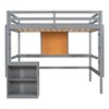 PAGED Twin Size Loft Bed with Desk, Modern Wooden Bed Frame with Writing Board and Lockers for Bedroom - 4 of 4