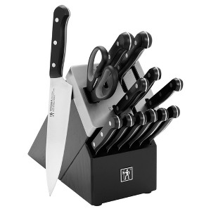 Henckels Solution 14-pc Self-Sharpening Knife Block Set - Black - 1 of 4