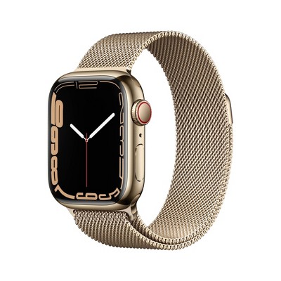 Apple Watch Series 7 GPS + Cellular, 41mm Gold Stainless Steel Case with Gold Milanese Loop