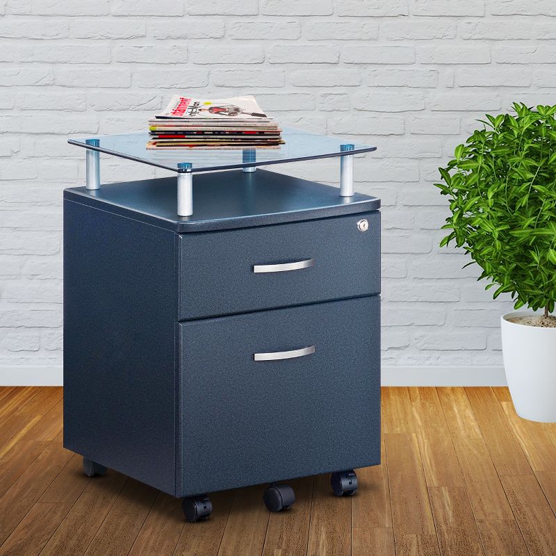 Rolling and Locking File Cabinet Gray - Techni Mobili, 3 of 10