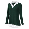 WhizMax Women's Long Sleeve Contrast Collared Shirts Patchwork Work Blouse Tunics Tops - 2 of 4