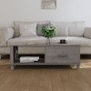 vidaXL Coffee Table Honey brown Solid pinewood, engineered wood 39.4 x 21.7 x 13.8 in - Light Gray - 2 of 4