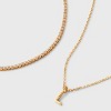 14K Gold Dipped Cubic Zirconia Initial Necklace Set 2pc - A New Day™ Gold - 3 of 3