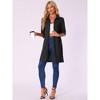 INSPIRE CHIC Women's Waffle Zip-Up 3/4 Sleeves Short House Dresses Bathrobe with Pockets - 3 of 4
