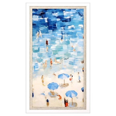 HomeRoots Aerial Beach Views White Framed Wall Art