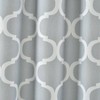 Washable 72x 72 bathroom shower curtain with bold trellis print, light gray. - 2 of 4