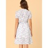 INSPIRE CHIC Women's V Neck Short Sleeve Knee Length Floral Print Wrap Dress - 3 of 4