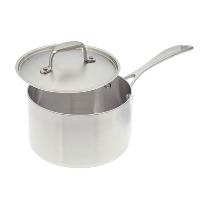 American Kitchen Cookware Stainless Steel 3 Quart Covered Saucepan with Steamer Insert