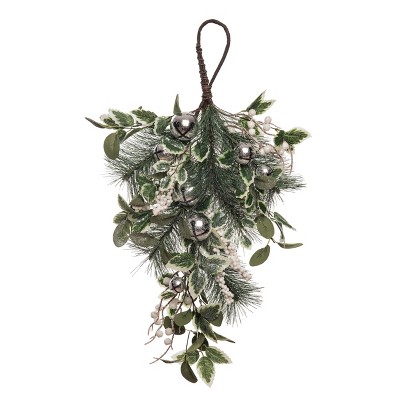 Transpac Fabric 26 in. Multicolor Christmas Bells Drop