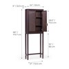 Hatteras Modern Boho Over Toilet Storage Cabinet with Solid Wood & Natural Rattan Accents-Teamson Home - 3 of 4