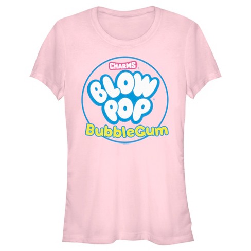 Juniors Womens Blow Pop Bubble Gum Emblem T-shirt - Light Pink - X Large :  Target