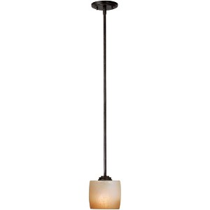 Minka Lavery Iron Oxide Mini Pendant 5 1/2" Wide Rustic Venetian Scavo Oblong Glass Shade for Dining Room House Kitchen Island - 1 of 4