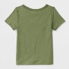 Toddlers 2pk Adaptive Short Sleeve 'Dino/Space' Graphic T-Shirt - Cat & Jack™ Bright Olive/Black - 2 of 3