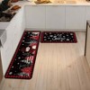 Sets of 3 Kitchen Rugs and Mats Winter Snowman Non Slip Washable Red Black Xmas Door Mats Floor Home Bathroom Cabin - 2 of 4