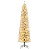 Christmas Tree 6FT Flocked Pencil Artificial Xmas Tree – Slim Snow Flocked Mixed PVC Branches with Metal Stand, Holiday Decoration for Living Room - 3 of 4