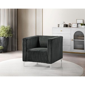 Home Design Gavin Velvet Square Arm Chair - 1 of 4