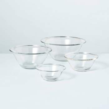 JoyFul by JoyJolt Kitchen Mixing Bowls. 5pc Glass Bowls with Lids Set –  Neat Nesting Bowls - Red