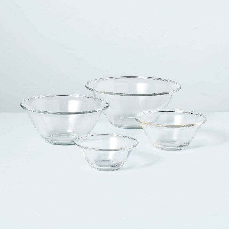 4pc Glass Mixing Bowl Set Clear - Hearth &#38; Hand&#8482; with Magnolia, 1 of 6