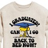 Boys' - Peanuts - Woodstock I Graduated! Can I Go Back to Bed Now? Graphic Long Sleeve Fleece Sweatshirt - 2 of 4