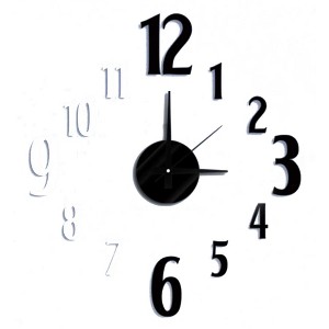 Modern Home Self Adhesive DIY 3D Wall Clock - Jackson - 1 of 2