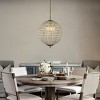 ALOADECOR  Antique Gold Globe Sphere Chandelier Small Crystal Vintage Chandelier Cage-Style Shade Pendant Light for Kitchen Island - 3 of 4