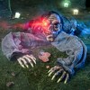 Joyfy Halloween Outdoor Decorations Animated Zombie Groundbreaker Graveyard Decoration Prop with Creepy Decayed Face for Yard Lawn Decorations - 2 of 4