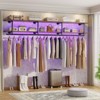 Aheaplus 2 Tiers Heavy Duty Pipe Clothing Shelves with Hanging Rod, 47-73in Space-Saving Wall Mounted Clothing Rack with Top Shelf - 2 of 4
