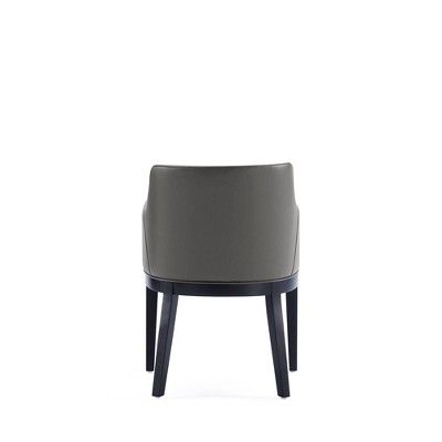 Pebble Grey Modern Upholstered Faux Leather Low Side Chair