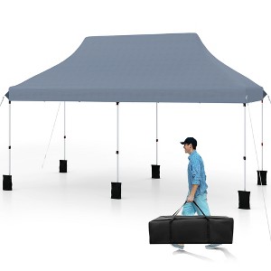 Tangkula 10 x 20FT Pop-up Canopy Tent Folding Instant Sun Shelter w/ 3 Adjustable Heights - 1 of 4