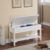 Syemin Ottomans and Benches Quality Solid Wood Shoe Bench with Storage, Rustic Entryway Bench, Modern Storage Shoe Bench, White, 35.5"*13"*18" - 3 of 4